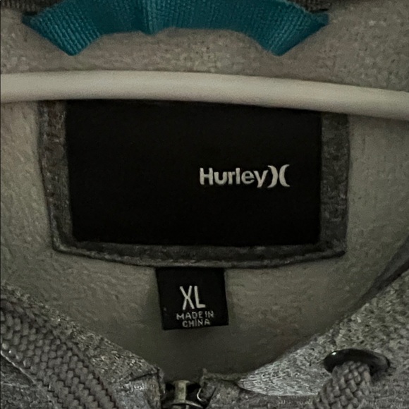 Hurley Men's Charcoal Zip-Up Sweater - Picture 3 of 6